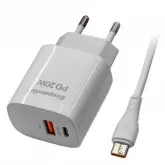 Carregador P/Celular Ecopower 20W Ep-7022 Usb-A+C Branco