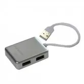 ADAPTADOR HUB USB GOLD EDITION GE-20H 4 PORTAS-SILVER