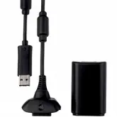 Cabo Carregador com Bateria para Xbox 360 - Preto
