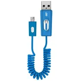 CABO MICRO USB BLUEFLAME 1M COILED AZUL 8092