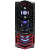 CAIXA DE SOM PROSPER P-8909 COM MICROFONE / BLUETOOTH / USB / 3 AUTO-FALANTES - PRETO E VERMELHO