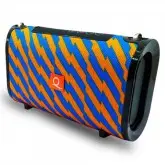 CAIXA DE SOM QUANTA QTSPB35 COM RADIO FM, USB, SD CARD, AUXILIAR E BLUETOOTH - LARANJA E AZUL