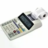 Calculadora Sharp EL-1750 / Pilha / com entrada pra fonte - branco