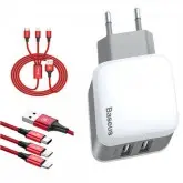 CARREGADOR BASEUS TZCL-D92 LETOUR DUAL - BRANCO