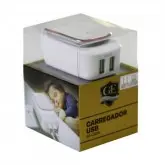 CARREGADOR GOLD EDITION GE-C225 2 PORTAS USB V8 2.4A LED-BRANCO