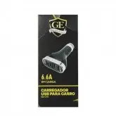 CARREGADOR GOLD EDITION PARA CARRO GE-C70 IOS 4P-USB 6.6A-PRETO