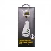 CARREGADOR GOLD EDITION PARA CARRO GE-P29 V8 2P-USB 3.4A-BRANCO