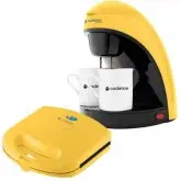 COMBO CAFETEIRA + SANDUICHEIRA MINI GRILL CADENCE - AMARELO