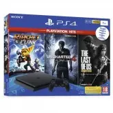CONSOLE SONY PLAYSTATION 4 SLIM 1TB COM JOGOS RATCHET CLANK, THE LAST OF US E UNCHARTED 4