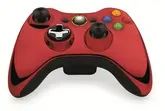CONTROLE XBOX 360 WIRELESS LINHA CHROME VERMELHO
