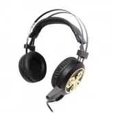 FONE SATELLITE COM MICROFONE AE-3318 GAMING- PRETO E DOURADO