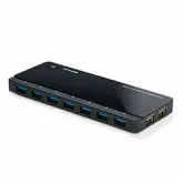 Hub Switch Tp-Link 3.0 Uh720 7 Portas + 2 De Carregamento - Preto