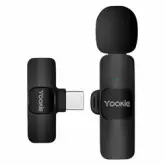Microfone Yookie Ye13 Lightning Sem Fio Para Smartphone Com 2 Microfones - Preto