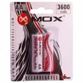 PILHA MOX RECARREGAVEL AA 3600MAH COM 2