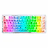 Teclado Gamer Redragon ELF Pro K649CT RGB Switch Translucent Custom Layout 78% Sem Fio - Branco Transparente