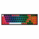 Teclado Gamer Redragon Pollux K628-RGB-PRO-BRW Switch Vermelho Layout 75% Sem Fio Bluetooth Wirelees e Wired - Branco Vermelho Preto