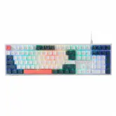 Teclado Gamer Redragon Trundle K668WBO RGB Switch Red - Branco Preto Vermelho