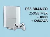 VIDEO GAME PS3 BRANCO 250GB MEXICANO + JOGO + CARCAÇA