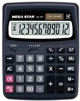 Calculadora Megastar DS291 12 Dígitos - Preto