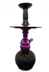 Arguile Hookha Simple Item 74 Vidro Negro Lila C/Negro