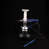 Arguile Hookha Simple Item 74 Vidro Negro Plata C/Blanco
