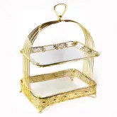 Bandeja Rectangular C/2 Sobreposicion Vidrio Y Metal