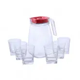 Jarra De Vidrio C/Vasos Pasabahce 7Pzs