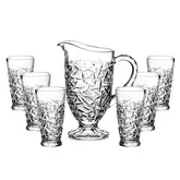 Juego De Jarra1,300Lts De Vidrio Con 6 Vasos 300Ml
