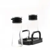 Set De Aceitero/Vinagrero De Vidrio C/Soporte 200Ml