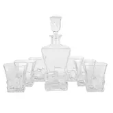 Set De Decanter 750Ml 28Cm P/ Whisky C/ 6 Vasos 300Ml