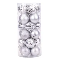 Bolas De Natal Prateadas 6Cm 24Pc. em Casa Americana
