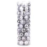 Bolas De Natal Prateadas 6Cm 50Pc. em Casa Americana