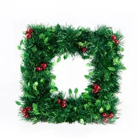 Guirlanda Quadrada Tinsel Verde 13 Polegadas em Casa Americana