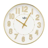 Relógio De Parede Redondo Branco Com Dourado Cy35196-11 30 Cm em Casa Americana