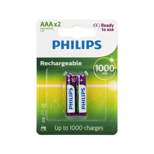 Bateria Recargável Philips R03B2Rtu10/97 Aaa Com 2 Unidades