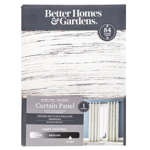 Cortina Para Ventana Blackout 134.6X213.4Cm 1Pzs Negro-Crema