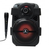 Caixa de Som Karaoke Mox MO-K27B 8 de 5.000W Pmpo com Bluetooth/USB/FM + Microfone - Preto