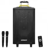 Caixa de Som Karaoke Satellite AS-1204 12 com USB/ SD/ FM/ Auxiliar/ Bluetooth/ Bivolt Preto