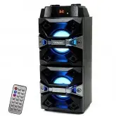 Caixa de Som Karaoke Satellite AS-2505 4 8W com Bluetooth/USB/SD/FM - Preto