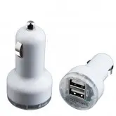 Carregador Usb Veicular Universal P/ Celular Led Branco