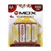 Pilha Recarregável Mox 4600 Pequena C/ 4 AA