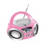 Radio Portátil Megastar MP1842BTP CD/CD-R/CD-RW/ AM/FM/MP3/USB/AUX In / Bluetooth/1200W P.M.P.O-Rosa