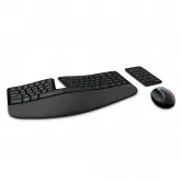 Teclado Microsoft Sem Fio Sculpt Ergonomic L5V-00001 + Mouse USB Ingles Preto