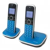 Telefone Fixo Motorola Sem Fio GATE4800A-2 2 Bases Azul