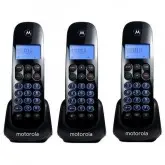 Telefone Sem Fio Motorola M750-3 com Identificador de Chamadas 1 Base + 2 Ramais - Preto