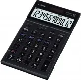 CALCULADORA COMPACTA CASIO JS-120TVS 12 DIG. RETRATIL HEAVY DUTY PRETO