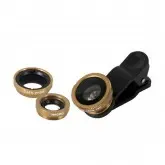 KIT DE LENTES VARIAS MACRO FISHEYE PARA CELULAR DOURADO