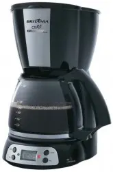 Cafeteira Elétrica Britânia CP38 Digital Inox 38 Xícaras com jarra Vidro - Preto 220V