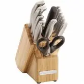 COZINHA KITCHENAID JOGO FACAS COM 14 PECAS PRATA BAMBOO