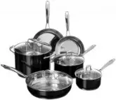 COZINHA KITCHENAID JOGO PANELAS 10 PCS INOX PRETO